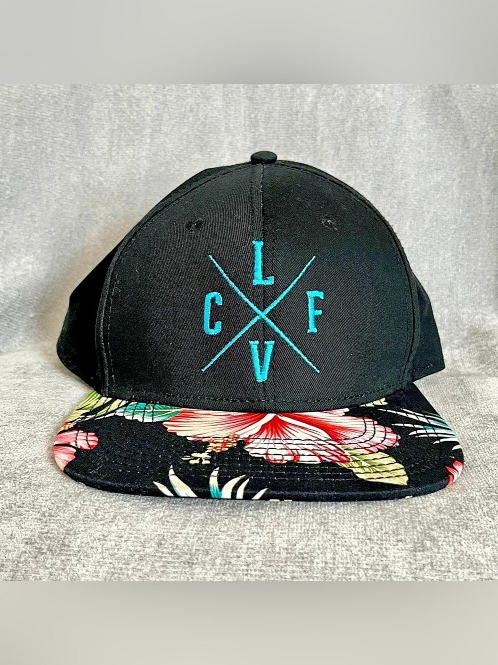 Las Vegas Lights F.C Snapback Hat with Hawaiian Floral Print Cap